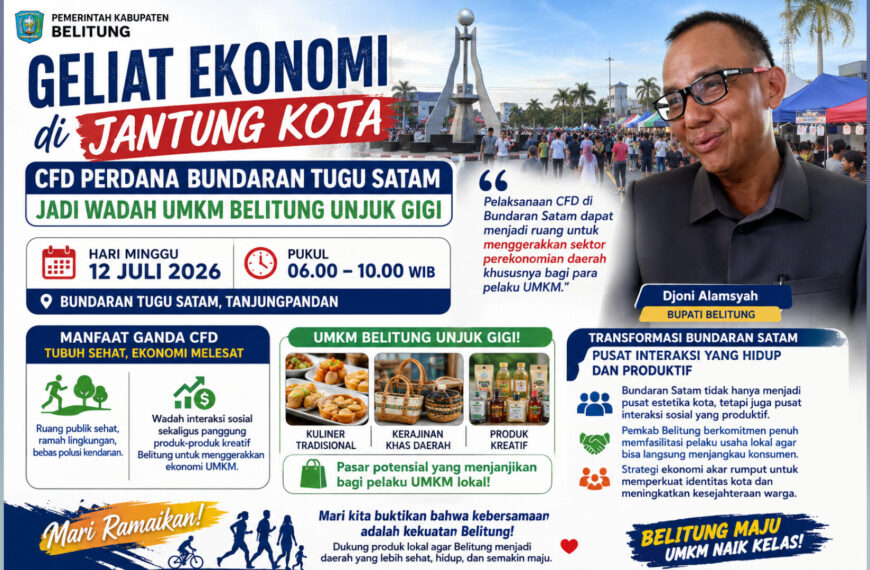 Geliat Ekonomi di Jantung Kota: CFD Perdana Bundaran Tugu Satam Jadi Wadah UMKM Belitung Unjuk Gigi