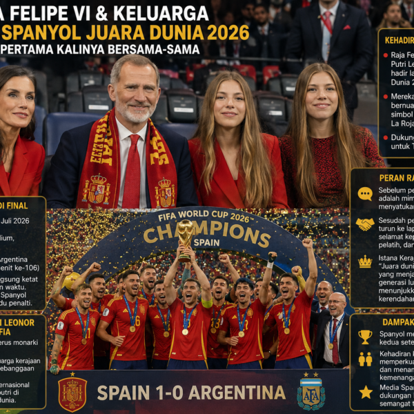 Spanyol Juara Piala Dunia 2026, Raja Felipe VI dan Keluarga Kerajaan Saksi Sejarah di MetLife Stadium