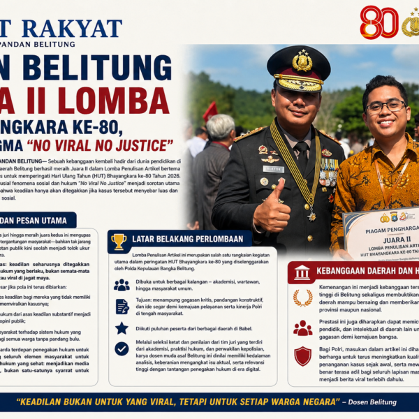 Dosen Belitung Juara II Lomba HUT Bhayangkara ke-80, Tantang Stigma “No Viral No Justice”