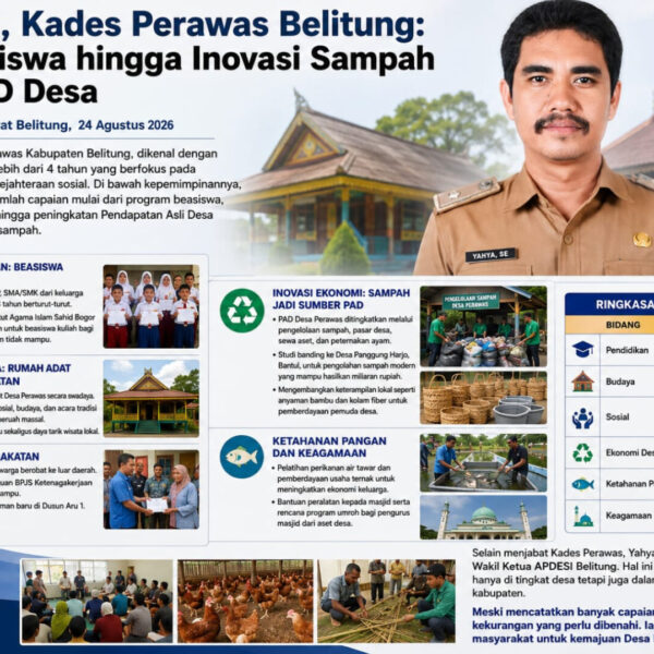 Yahya SE, Kades Perawas Belitung: Dari Beasiswa hingga Inovasi Sampah untuk PAD Desa