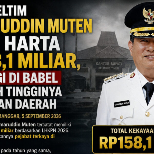 Bupati Beltim Kamaruddin Muten Catat Harta Rp158,1 Miliar, Tertinggi di Babel di Tengah Tingginya Kemiskinan Daerah