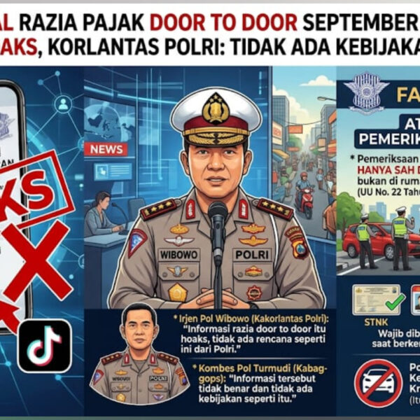 Viral Razia Pajak Door to Door September 2026 Dipastikan Hoaks, Korlantas Polri: Tidak Ada Kebijakan Seperti Itu