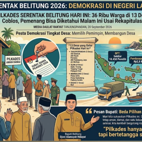 PILKADES SERENTAK BELITUNG HARI INI: 36 Ribu Warga di 13 Desa Coblos, Pemenang Bisa Diketahui Malam Ini Usai Rekapitulasi