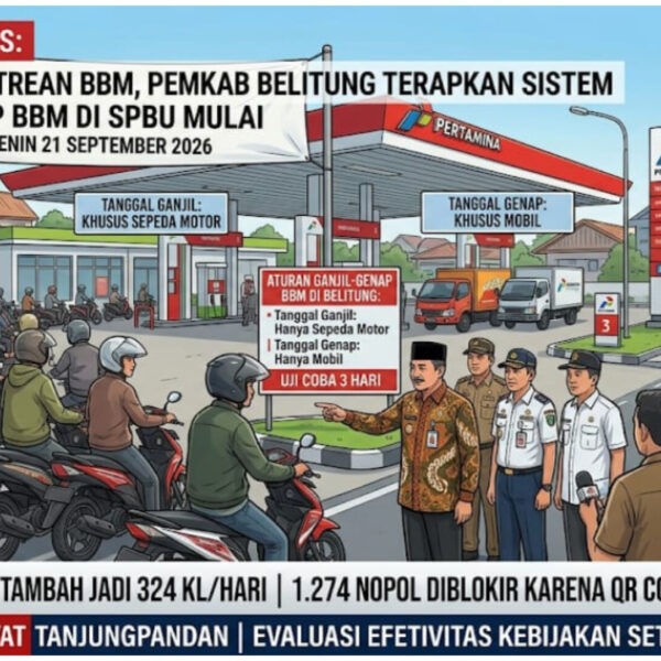 BREAKING NEWS 21 September: Atasi Antrean Mengular, Pemkab Belitung Terapkan Ganjil-Genap BBM di SPBU Mulai Hari Ini
