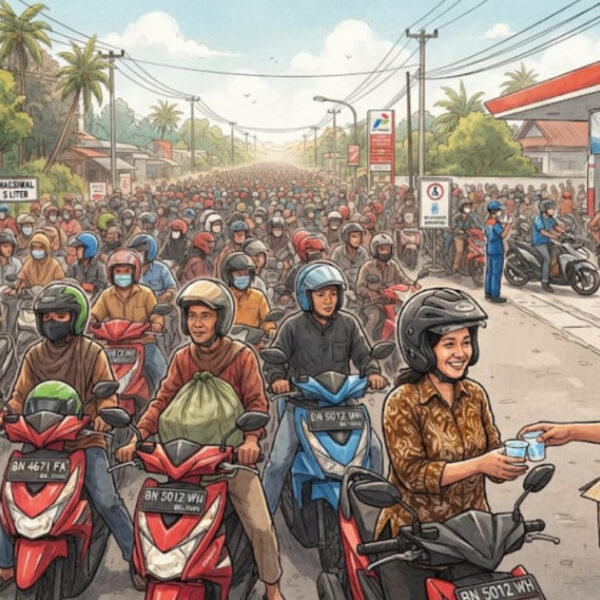 Antrean Mengular di Tanjungpandan, SPBU Bagikan Air Mineral untuk Pengantre Pertalite