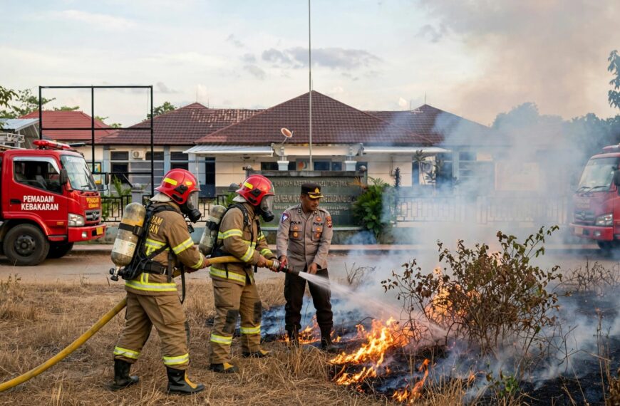 BREAKING NEWS: Karhutla Hanguskan 2 Hektare Lahan di Depan Kantor Satpol PP Beltim, Padam Setelah 1,5 Jam