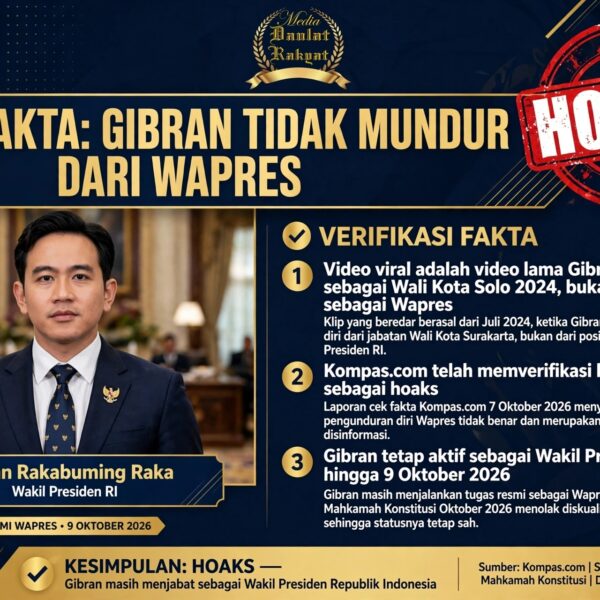 [CEK FAKTA] Viral Gibran Mundur dari Wapres RI, Ternyata Hoaks – Ini Faktanya