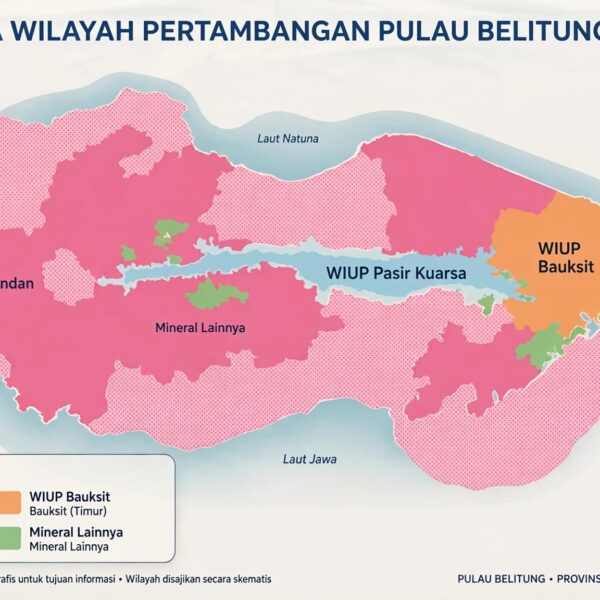 Peta Wilayah Tambang Terbaru ESDM: Hampir Seluruh Daratan dan Laut Belitung Masuk WIUP, Warga Khawatir Jadi “Pulau Tambang”