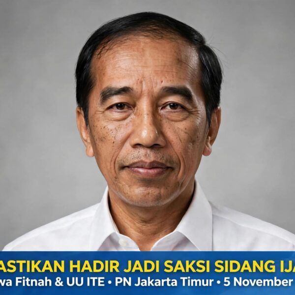 Jokowi Dipastikan Hadir Jadi Saksi Sidang Kasus Ijazah Palsu Roy Suryo 5 November 2026