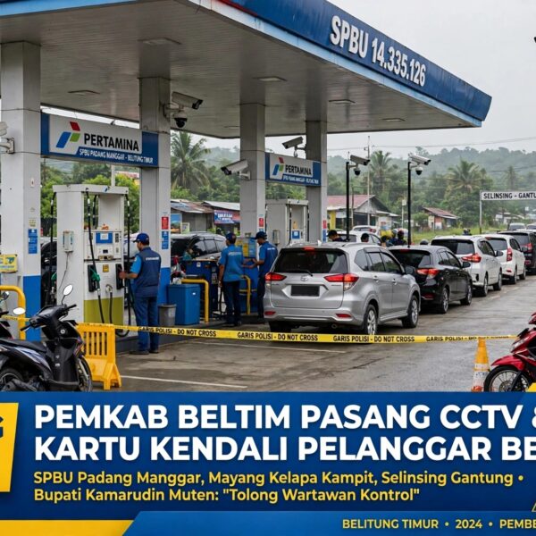 Pemkab Beltim Akan Pasang CCTV di SPBU Rawan Antrean dan Cabut Kartu Kendali Pelanggar, Bupati: Tolong Wartawan Ikut Kontrol