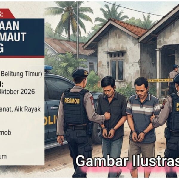 Tim Resmob Polres Belitung Ringkus Dua Tersangka Pengeroyokan yang Tewaskan Warga Beltim