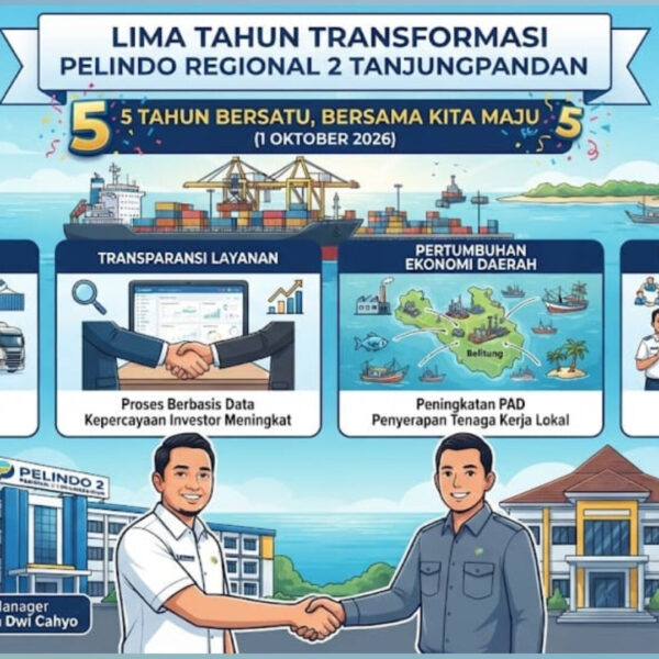 Lima Tahun Transformasi, Pelindo Regional 2 Tanjungpandan Perkuat Komitmen Layanan Kepelabuhanan dan Logistik Belitung
