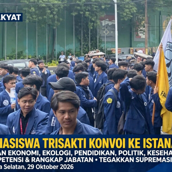 Ribuan Mahasiswa Trisakti Konvoi ke Istana Merdeka, Usung Tiga Tuntutan Tritura